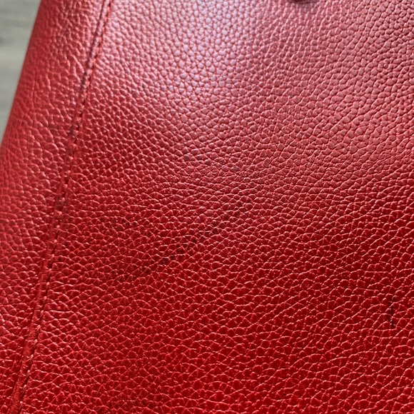 Longchamp Red Nappa Pebbled leather satchel handbag - Picture 3 of 13